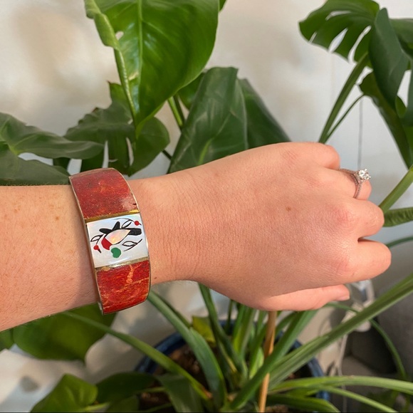 Hummingbird Bracelet- Philippines Handmade antique vintage Gold Abalone silver - Picture 3 of 6